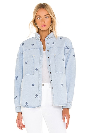 One Teaspoon Starred Daria Denim Shirt in Best Blue Star REVOLVE