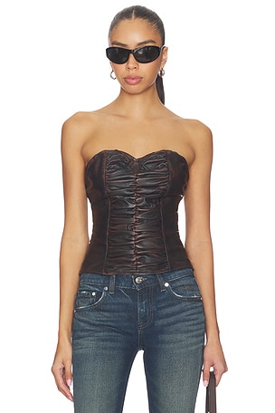 Leather Strapless Bustier Top One Teaspoon