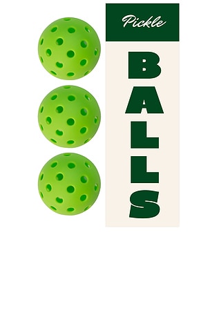 Set Of 6 Green Pickleball Balls On Holiday Pickleball