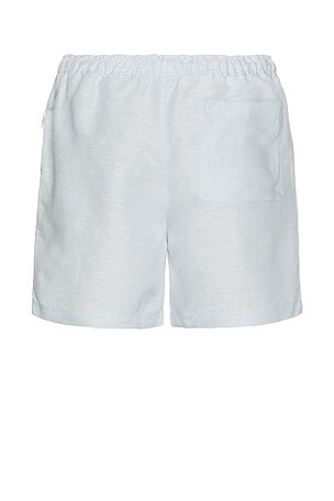 onia Air Linen Pull-On Shorts 6 in Baby Blue