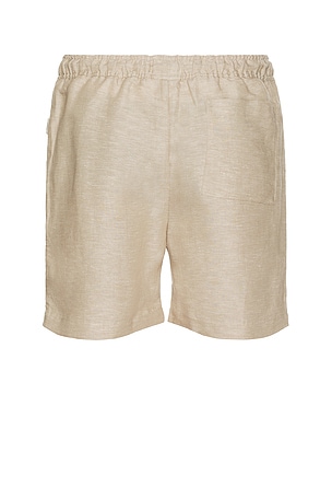 onia Air Linen Pull-On Shorts 6 in Tan