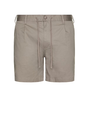 onia Garment Dye Cotton Drawstring Shorts in Cinder