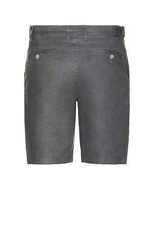 onia Linen Fixed Waist Shorts in Grey. Size 36. Also