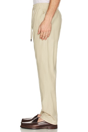 onia Stretch Linen Pull-on Pant in Beige. Size XL/1X. Also
