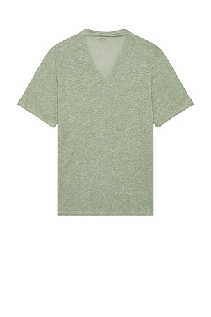 onia Shaun Linen Polo in Sage