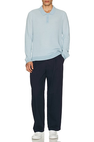 Cotton Textured Knit Long Sleeve Polo onia