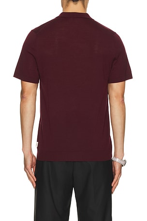 onia Extra Fine Merino Wool Polo in Wine