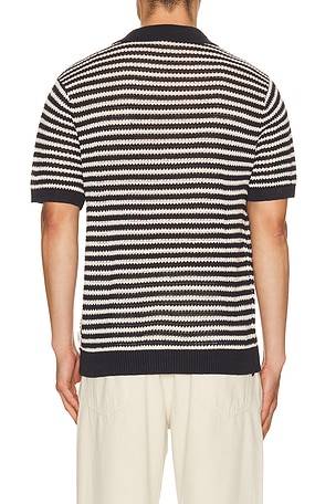 onia Linen Button Up Shirt in Navy. Size S. Also