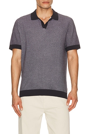 onia Textured Johnny Polo in Navy
