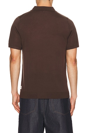 onia Extra Fine Merino Wool Johnny Polo in Chocolate