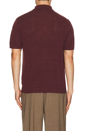 onia Silk Linen Johnny Polo in Wine