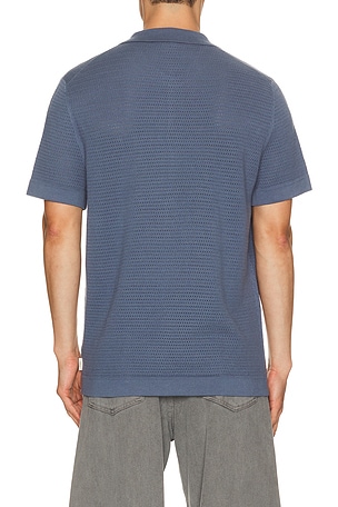 onia Drop Needle Button Up Shirt in Slate