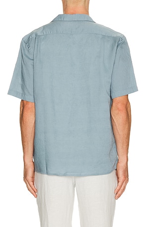onia Air Linen Convertible Vacation Shirt in Blue. Size S. Also