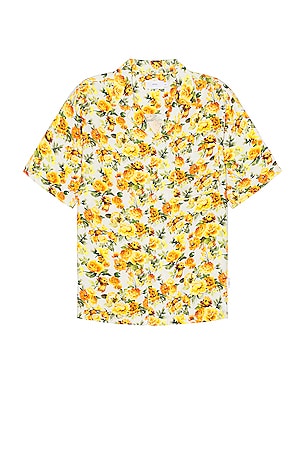 Palm Angels hibiscus floral print bowling shirt - Yellow