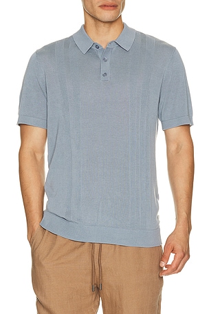 Silk Ribbed Knit Polo Shirt onia