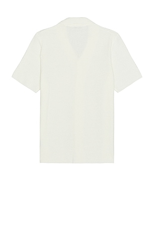 onia Cotton Textured Camp Shirt in White