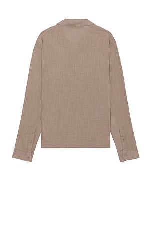 onia Gauze Popover Shirt in Brown