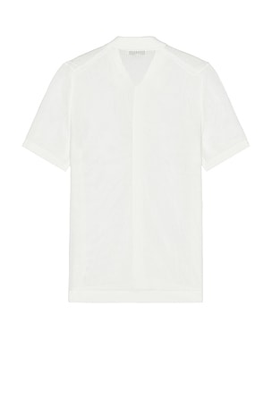 onia Crochet Knit Button Up Shirt in White