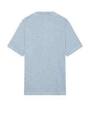 onia Shaun Linen Polo in Blue