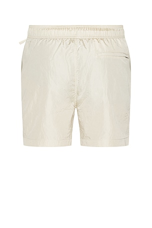 onia Nylon Crinkle 5 Swim Trunk in Light Grey. Size S. Also