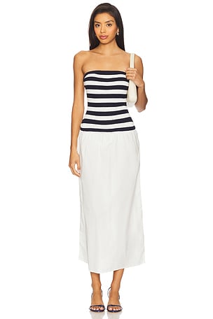 Crochet Knit Poplin Maxi Dress onia