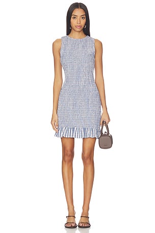 Air Linen Smocked Boatneck Dress onia