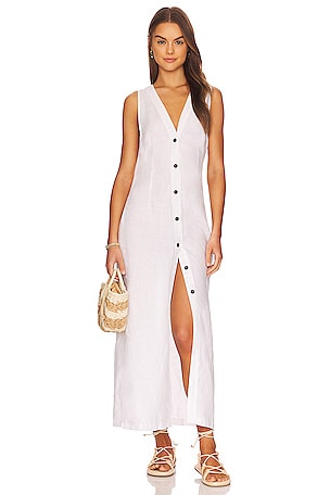 Button Down Linen Maxi Dress