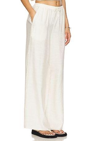 onia Textured Gauze Wide Leg Pant in Neutral