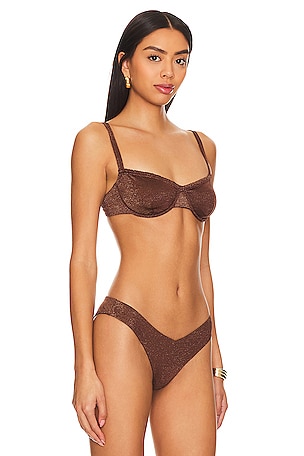 onia Marilyn Bikini Top in Brown
