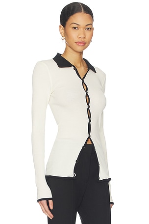 OperaSPORT Laura Seamless Shirt in Ivory,Black