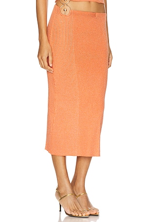 OSIS STUDIO Lux Skirt in Orange. Size XS. Also