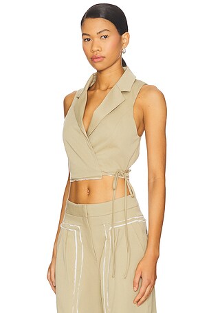 OSIS STUDIO Rachel Vest in Sage. Size XS. Also