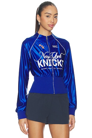 Off Season NY Knicks Cropped Track Jacket in Royal