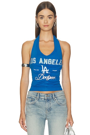 LA Dodgers Ruched Halter Top Off Season
