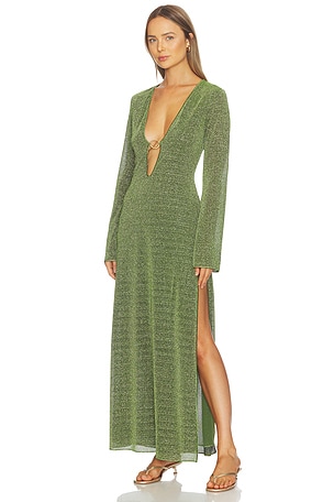 Oseree Lumiere O Long Kaftan in Green