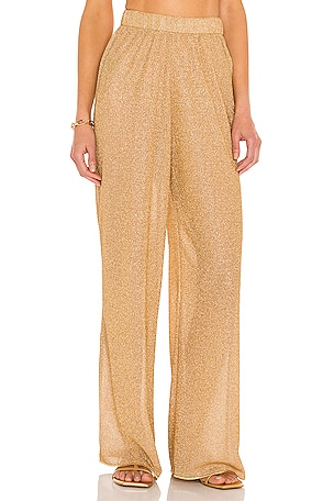 Oseree Lumiere Pant in Metallic Gold. Size L. Also