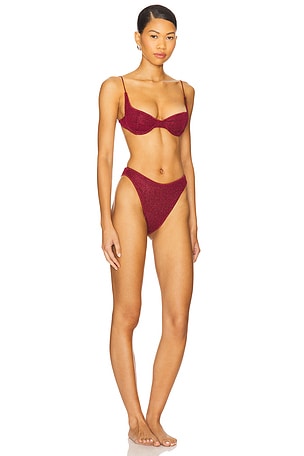 Oseree Lumiere Balconette 90s Set in Burgundy