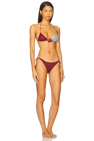 Oseree Lumiere Shell Bicolor Kini in Burgundy,Baby Blue