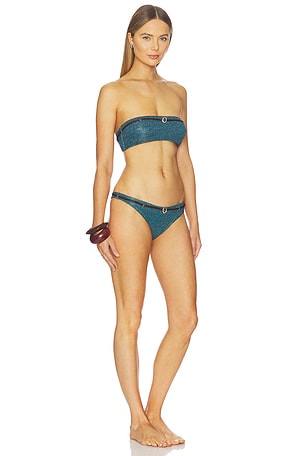 Oseree Lumiere Micro Belt Bikini Set in Teal. Size S. Also
