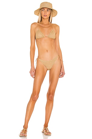 Oseree Lumiere Bikini Set in Gold | REVOLVE