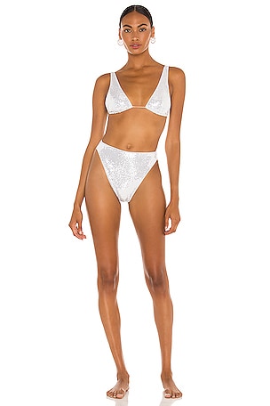 Oseree Disco 90s Bikini Set in Silver | REVOLVE