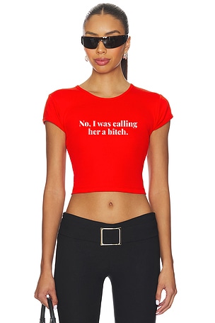 Cardi B Rib Tee In Red Other Her
