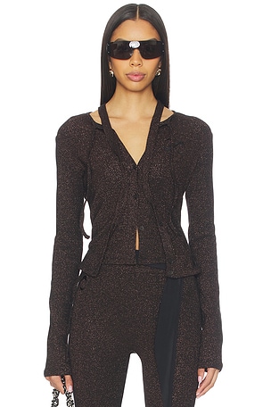 Double Closure Rib Cardigan Ottolinger