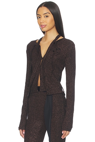 Ottolinger Double Closure Rib Cardigan in Black