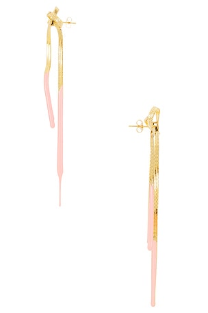 Ottolinger Laced Bow Earrings in Metallic Gold