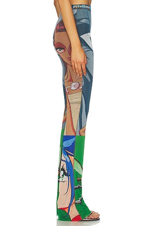 Ottolinger Mesh Pant in Julien Ceccaldi Print in Blue,Green