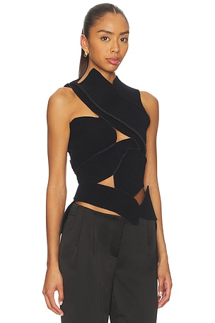 Ottolinger Felted Scuba Cut-out Top in Dark Navy in Navy. Size M. Also