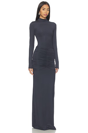 OW Collection Celia Maxi Dress in Charcoal