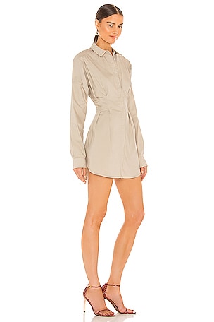 OW Collection Ella Shirt Dress in Beige