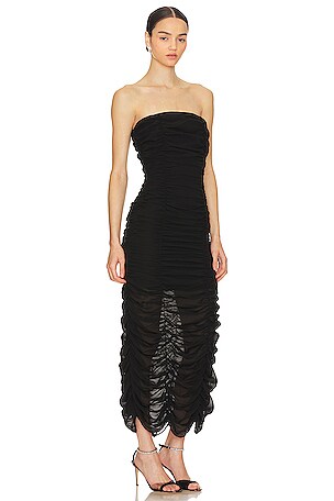 OW Collection Sandy Chiffion Maxi Dress in Black